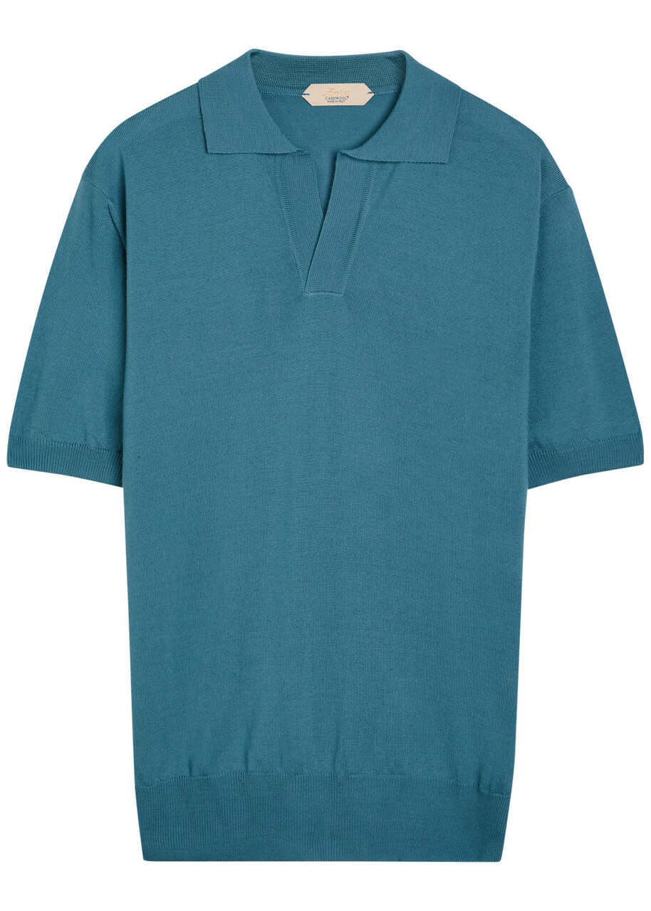 Aurélien Merino Wool Polo Shirt Light Green