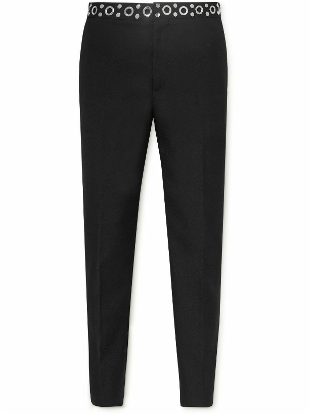 Photo: Alexander McQueen - Slim-Fit Embellished Wool-Twill Trousers - Black