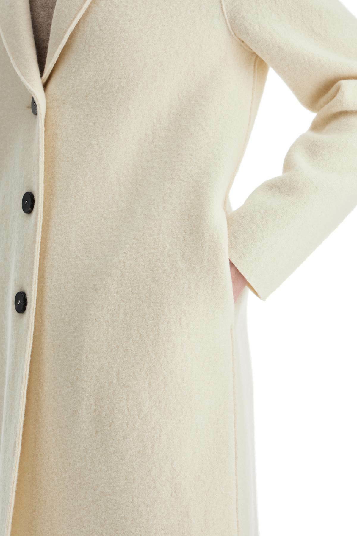 HARRIS WHARF LONDON single-breasted wool coat in boiled