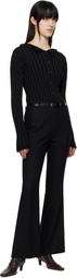 LE17SEPTEMBRE Black Flare Western Belt Trousers