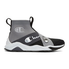 Champion Reverse Weave Grey and Black Rally Crossover High-Top Sneakers