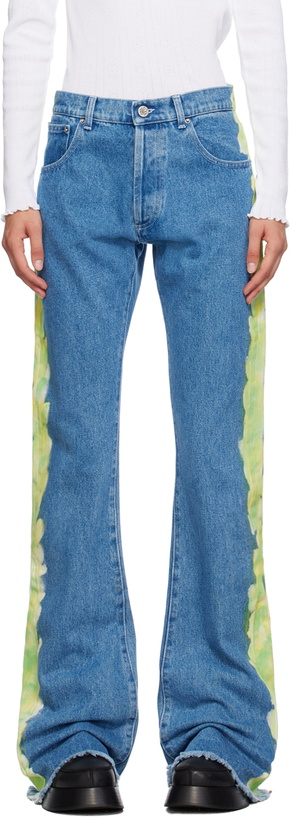 Photo: Sky High Farm Workwear Blue Painted Jeans