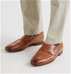Dunhill - Chiltern Burnished-Leather Penny Loafers - Brown
