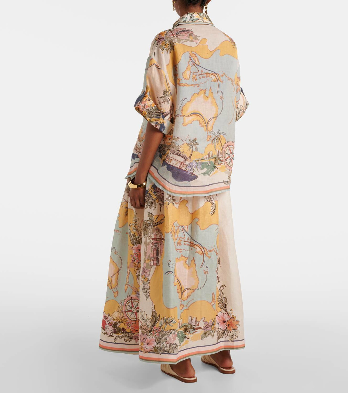 Tシャツ・カットソー Zimmermann Printed ramie oversize Ottie shirt ZIMMERMANN Ottie oversized paisley-print ramie shirt | NET-A