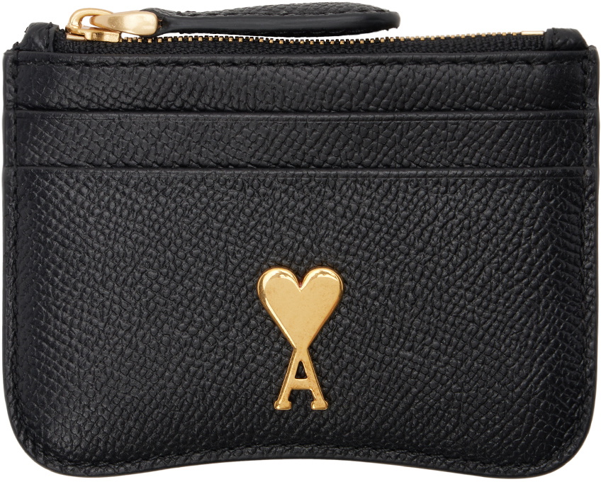 AMI Paris Black Paris Paris Zipped Card Holder AMI