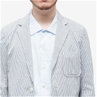 Beams Plus Men's 3B COOLMAX® Seersucker Blazer in Blue Stripe