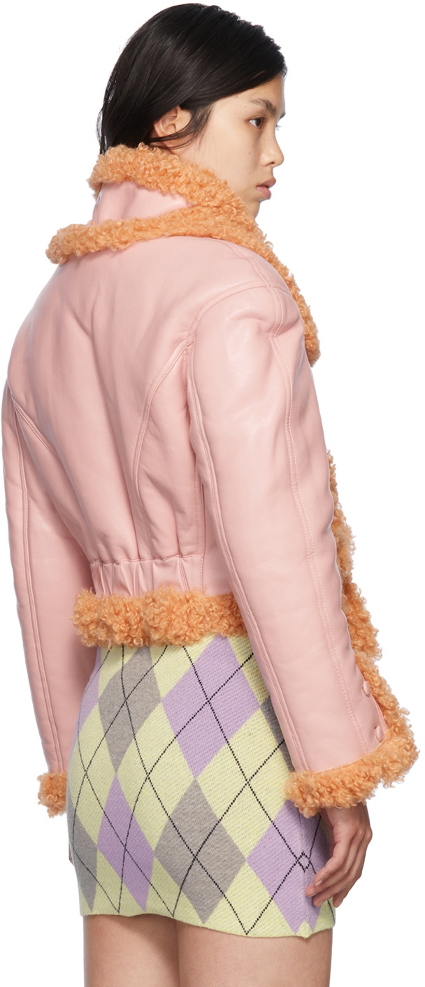 Nodress Pink Faux-Leather Jacket