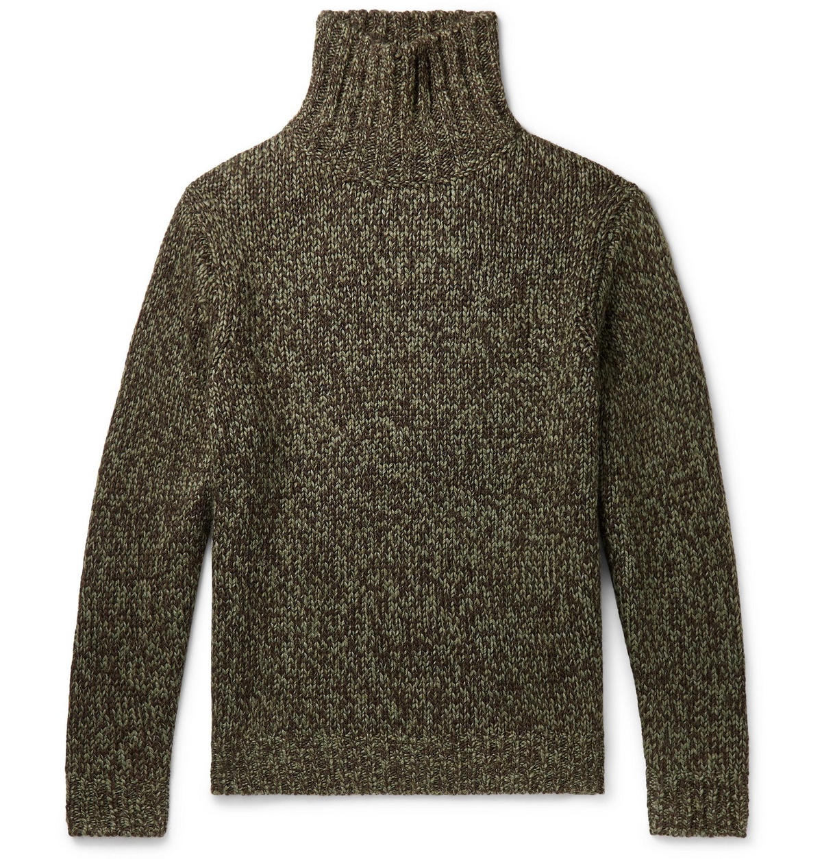 Camoshita Wool Mock Neck Sweater Green Camoshita