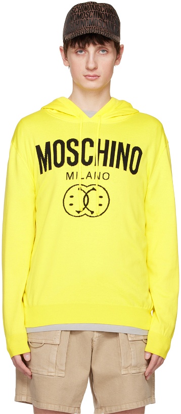 Photo: Moschino Yellow Double Smiley Hoodie
