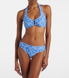 Heidi Klein Mykonos printed triangle bikini top