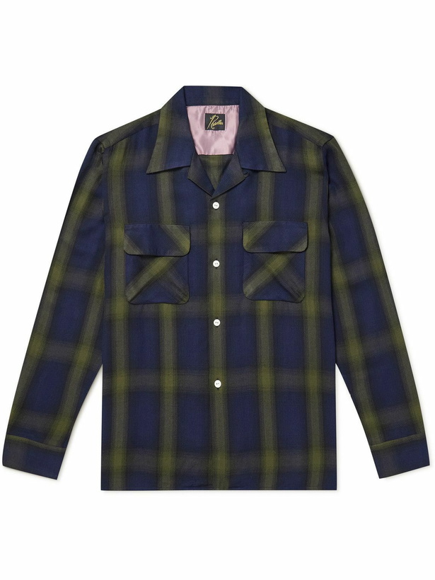 Photo: Needles - Convertible-Collar Checked Twill Shirt - Blue