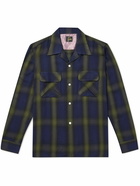 Needles - Convertible-Collar Checked Twill Shirt - Blue