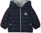 Moncler Enfant Baby Navy Stripe Down Jacket