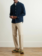 A.P.C. - Serge Button-Down Collar Logo-Embroidered Cotton-Corduroy Shirt - Blue