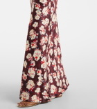 Rabanne Chain-detail floral silk maxi dress