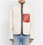 Aries - Pat Reversible Leather-Trimmed Shearling Jacket - Cream