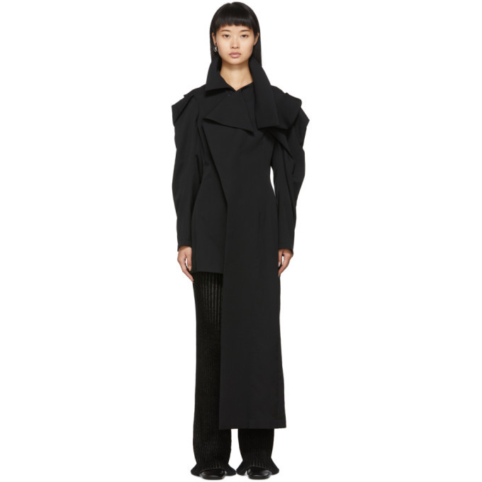 【専用】BEDSIDEDRAMA　Asymmetric right coat Yohji Yamamoto Black Deconstructed Shoulder Asymmetrical Coat