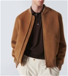 Lardini Wool, silk, and cashmere polo sweater