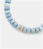 Sydney Evan 14kt gold and rondelle opal beaded bracelet with diamonds