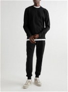 Mr P. - Tapered Organic Cotton-Jersey Sweatpants - Black