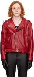 Ernest W. Baker SSENSE Exclusive Red Leather Jacket