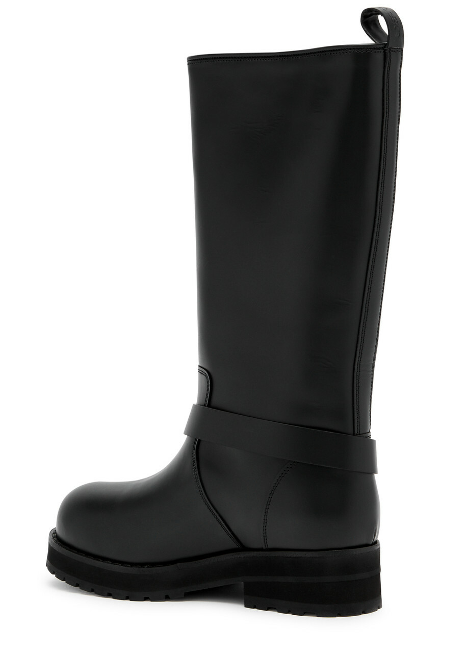 Off-white Off Track Leather Panelled Knee-high Boot Black