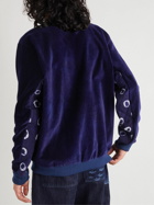 Post-Imperial - Shell-Trimmed Cotton-Velvet Sweatshirt - Blue