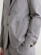 Oliver Spencer - Finsbury Checked Cotton-Blend Seersucker Suit Jacket - Gray