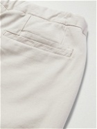 Thom Sweeney - Straight-Leg Pleated Cotton-Blend Twill Drawstring Trousers - Neutrals