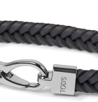 Tod's - Woven Leather and Silver-Tone Bracelet - Blue