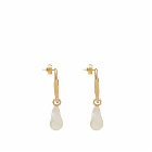 Rejina Pyo Women's Chain Pendant Earrings in Glass Pearl Gold