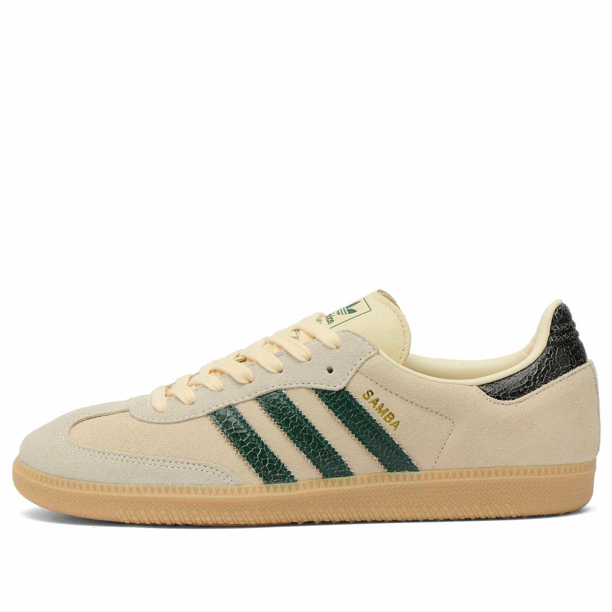 Adidas Men's Samba Og Sneaker in Cream White/Collegiate Green/Magic Beige