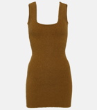 Wardrobe.NYC Ribbed-knit cotton-blend minidress