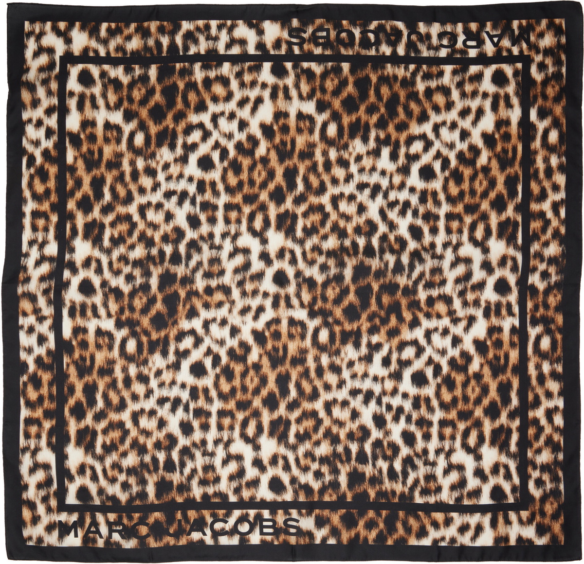Marc Jacobs Brown Leopard Silk Scarf