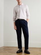 Mr P. - Textured Wool and Camel-Blend Polo Shirt - Gray