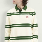 Drôle de Monsieur Men's D Ornament Striped Polo in Water Green