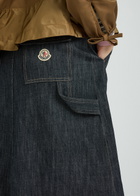 Moncler Belted Stretch-denim Midi Skirt