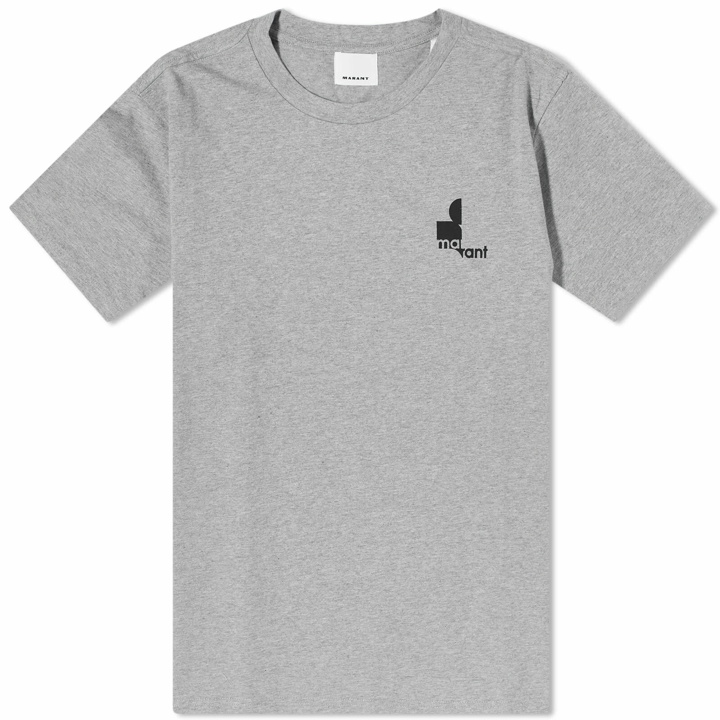 Photo: Isabel Marant Men's Zafferh Small Logo T-Shirt in Light Grey