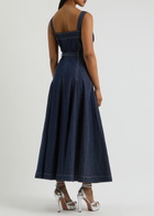 Huishan Zhang Keya Denim Maxi Dress Blue