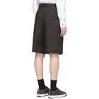 Lanvin Black Embroidered Logo Chino Shorts