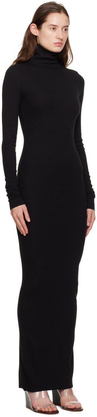 ÉTERNE Black Turtleneck Maxi Dress