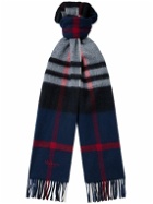 Mulberry - Logo-Embroidered Fringed Checked Wool Scarf