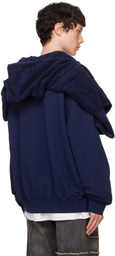 doublet Navy Onsen Towel Hoodie