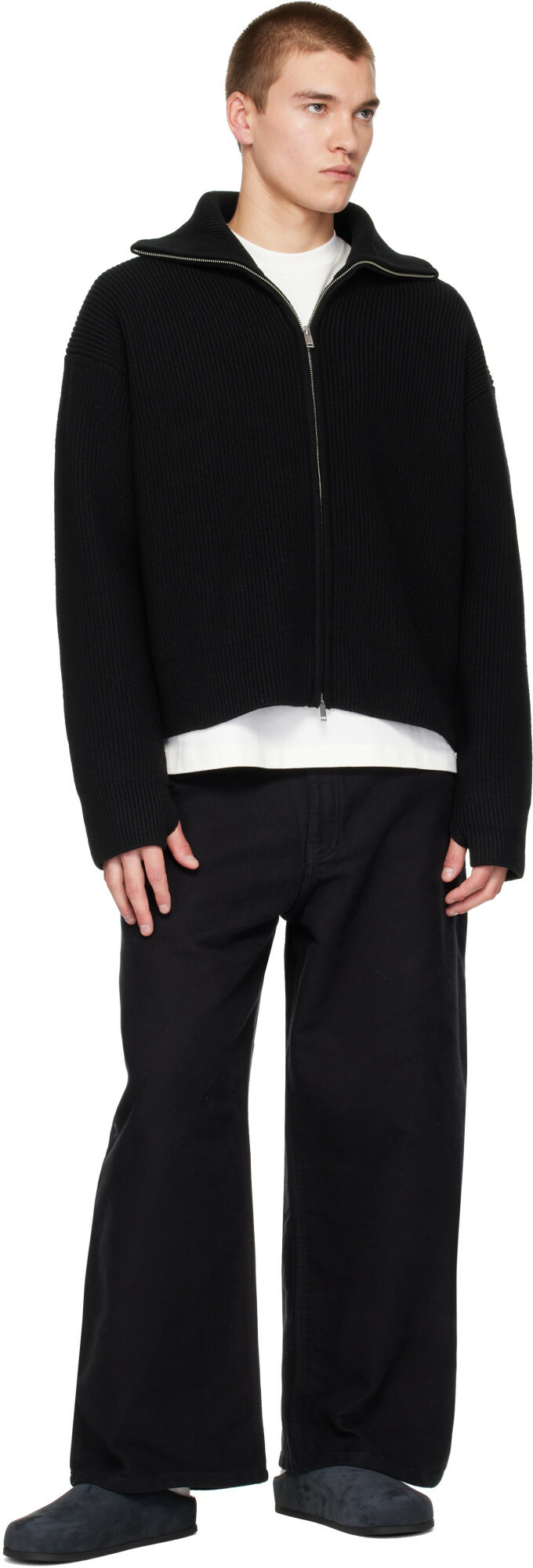 Studio Nicholson Black Sandos Knit Jacket
