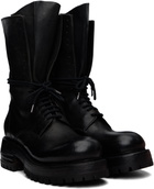 A DICIANNOVEVENTITRE Black Horse Luke High Biker Boots