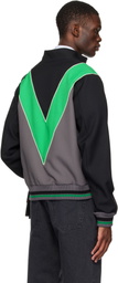 Valentino Black & Green Inlaid V Track Jacket