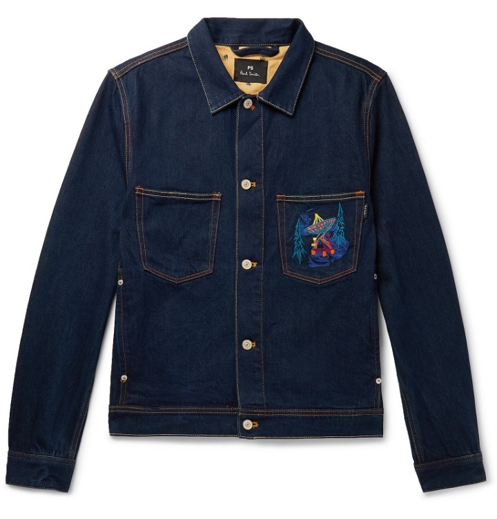 Photo: PS Paul Smith - Embroidered Denim Jacket - Blue