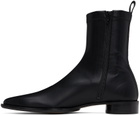 MM6 Maison Margiela Black Zip Leather Boots