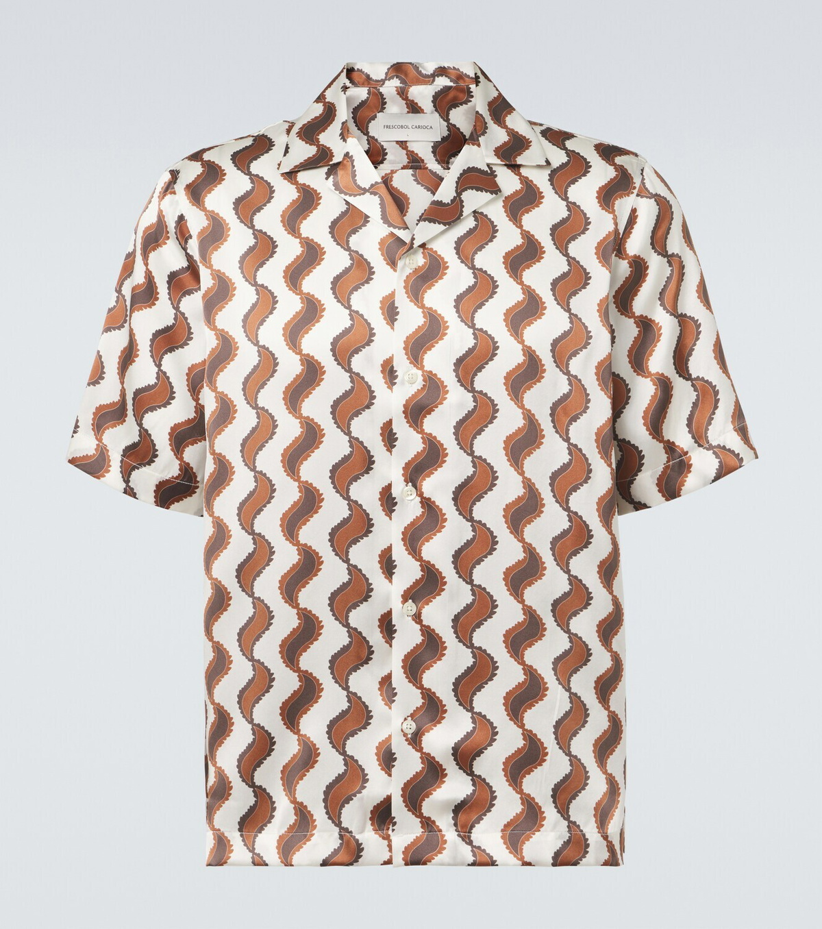 Frescobol Carioca Roberto printed silk bowling shirt