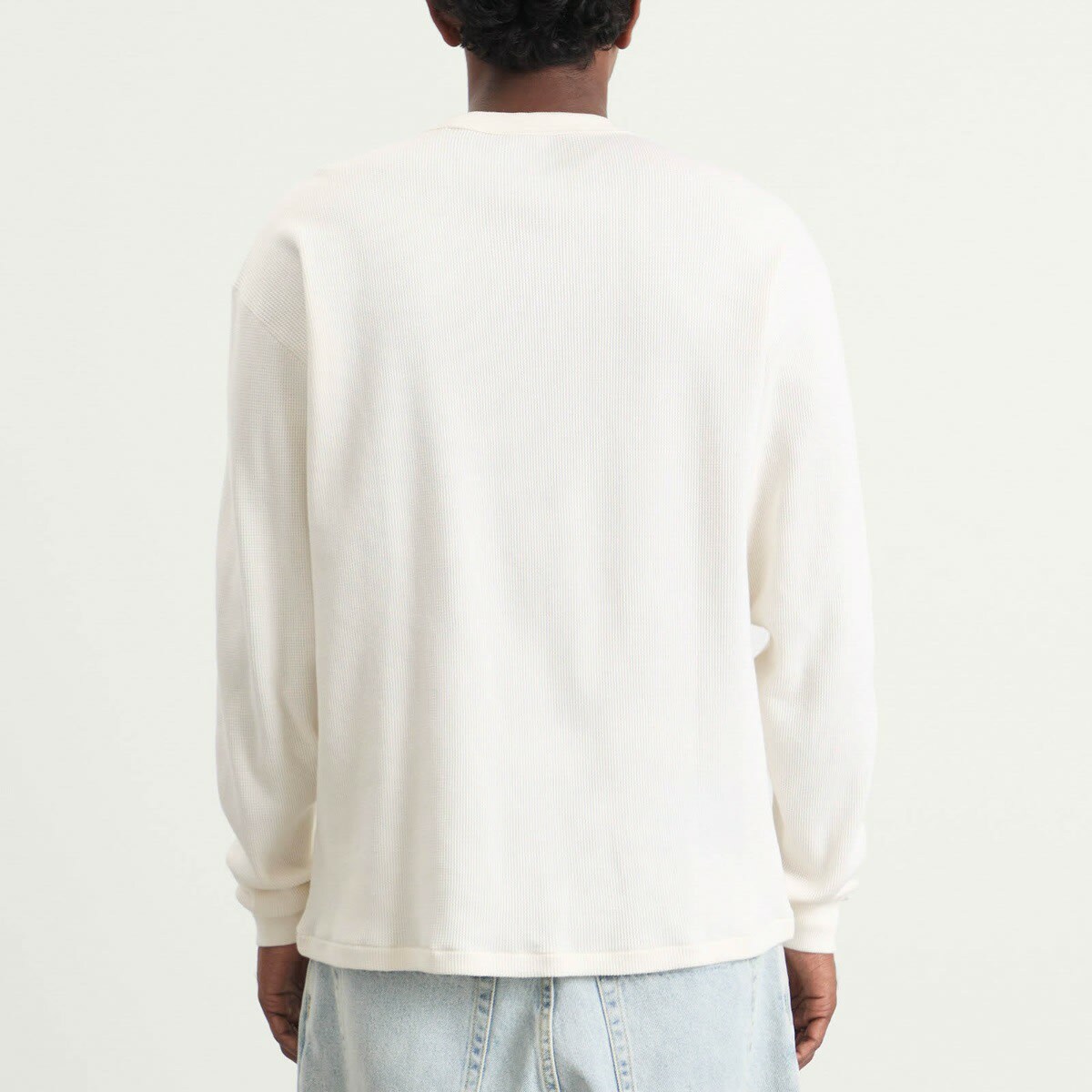 Dickies Men's Long Sleeve Waffle T-Shirt in Egret